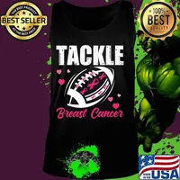 Breast Cancer Awareness Tackle Breast Cancer Football Gifts T-Shirt Tank top