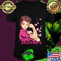 Breast Cancer Warrior Rosie Riveter Pink Ribbon Unbreakable T-Shirt