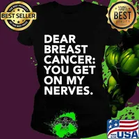 Cancer Gets on My Nerves Breast Cancer Patient T-Shirt Ladies tee