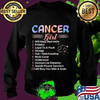 Cancer Girl Birthday Gift Women Girls T-Shirt Sweater