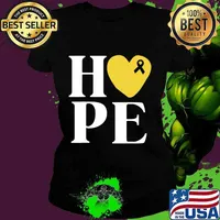 Childhood Cancer Fighter Shirts Hope Gold Ribbon Awareness T-Shirt Ladies tee