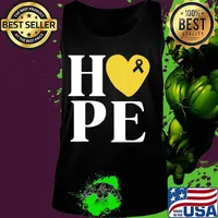 Childhood Cancer Fighter Shirts Hope Gold Ribbon Awareness T-Shirt Tank top