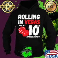 Couples Married 10 Years - Vegas 10th Wedding Anniversary T-Shirt Hoodie