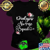 Dialysis Nurse Squad Cute Funny Nephrology Nurses Gift T-Shirt Ladies tee