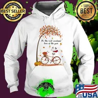 Dog riding bicycle bus it's the most wonderful time of the year leaves tree s Hoodie