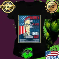 Feminism Quotes RBG Quote Girl With Book Women T-Shirt Ladies tee