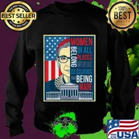 Feminism Quotes RBG Quote Girl With Book Women T-Shirt Sweater