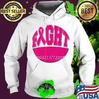Fight Breast Cancer Softball Ball Pink Ribbon Mammogram Game T-Shirt Hoodie