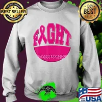 Fight Breast Cancer Softball Ball Pink Ribbon Mammogram Game T-Shirt Sweater