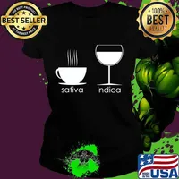 Funny Coffee Wine Sativa Indica T-Shirt Ladies tee