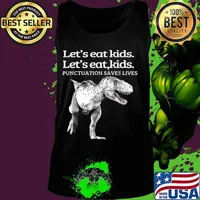 Funny Let's Eat Kids Punctuation Saves Lives Grammar T-Shirt Tank top