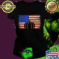 Funny Pumpkin American Flag Halloween Costume Men Women Kids T-Shirt Ladies tee