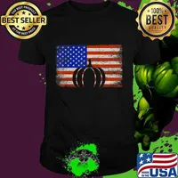 Funny Pumpkin American Flag Halloween Costume Men Women Kids T-Shirt