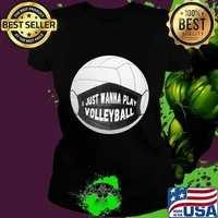 Funny Volleyball Gifts I Just Wanna Play Volleyball T-Shirt Ladies tee