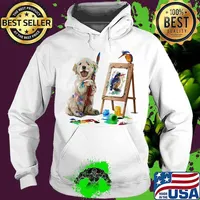 Golden retriever painting bird s Hoodie