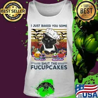 Halloween Cat I just baked you some shut the fucupcakes vintage retro s Tank top