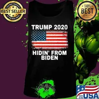 hidin from biden Trump 2020 shirt US Flag Anti Joe Biden T-Shirt Tank top
