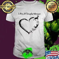 I am a simple woman heart reindeer christmas shirt