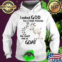 I asked god for a true friend so he sent me a goat s Hoodie