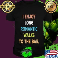 I Enjoy Long Romantic Walks To The Bar Vintage Style T-Shirt