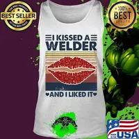 I kissed a welder and i liked it vintage retro s Tank top