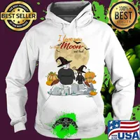 I love you to be the moon and black witches halloween s Hoodie