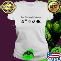 I'm A Simple Woman Campfire Wine Flip Flops Dog And Tent Shirt Ladies tee