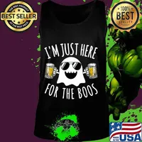 I'M JUST HERE FOR THE BOOS Funny Lazy Halloween Costume Beer Premium T-Shirt Tank top