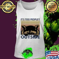 IT'S TOO PEOPLEY OUTSIDE RACCOON VINTAGE RETRO SHIRT Tank top