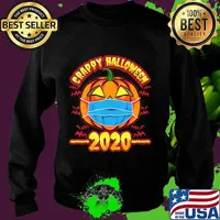 JackOLantern Funny Halloween Pumpkin Wearing A Mask 2020 T-Shirt Sweater
