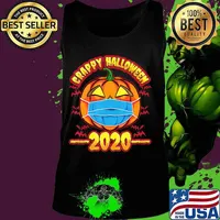 JackOLantern Funny Halloween Pumpkin Wearing A Mask 2020 T-Shirt Tank top