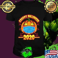 JackOLantern Funny Halloween Pumpkin Wearing A Mask 2020 T-Shirt