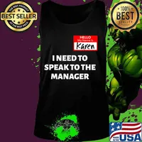 Karen Halloween Costume Speak To The Manager Saying Funny T-Shirt Tank top