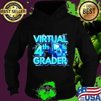 Kids Homeschool 4th grade shirt Virtual 4th Grader Back to School T-Shirt Hoodie