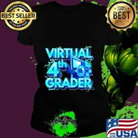 Kids Homeschool 4th grade shirt Virtual 4th Grader Back to School T-Shirt Ladies tee