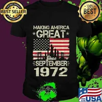 Making America Great Since September Birthday Gift 1972 Premium T-Shirt