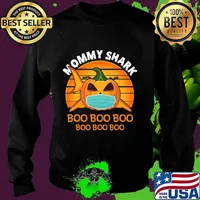 Mommy Shark Boo Boo Shirt Pumpkin Halloween Mother Gift T-Shirt Sweater