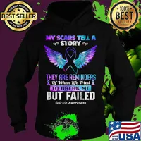 My scars tell a story. They are a reminder of when life tried to break me, but failed angel wings s Hoodie