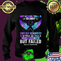 My scars tell a story. They are a reminder of when life tried to break me, but failed angel wings s Sweater