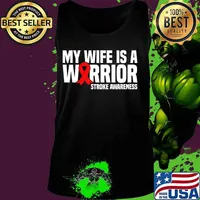 My Wife is a Warrior Red Ribbon Stroke Awareness T-Shirt Tank top