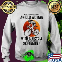 Never underestimate an old woman with a bicycle who was born in september moon blood halloween s Sweater