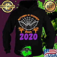 Nothing Is Scarier Than 2020 Halloween Bat T-Shirt T-Shirt Hoodie