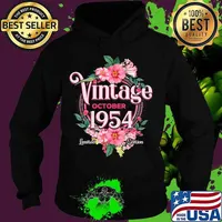 October 1954 Birthday Gift 66th Flowers Limited Edition T-Shirt Hoodie