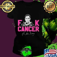 Official fuck cancer pink ruth bader ginsburg feminist s Ladies tee