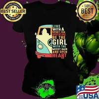 Peace bus live with a spirit for adventure be the girl with the messy hair and open heart s Ladies tee