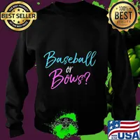 Pink & Blue Gender Reveal Family Shirts Baseball or Bows Premium T-Shirt Sweater