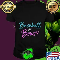 Pink & Blue Gender Reveal Family Shirts Baseball or Bows Premium T-Shirt