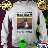 Pitbull i'm a grumpy old nurse my level of sarcasm depends on your level of stupidity vintage retro s Sweater