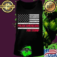 Polish Americans For Trump 2020 With American Flag T-Shirt Tank top