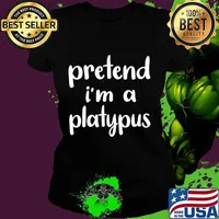 Pretend I'm A Platypus Costume Funny Lazy Halloween T-Shirt Ladies tee